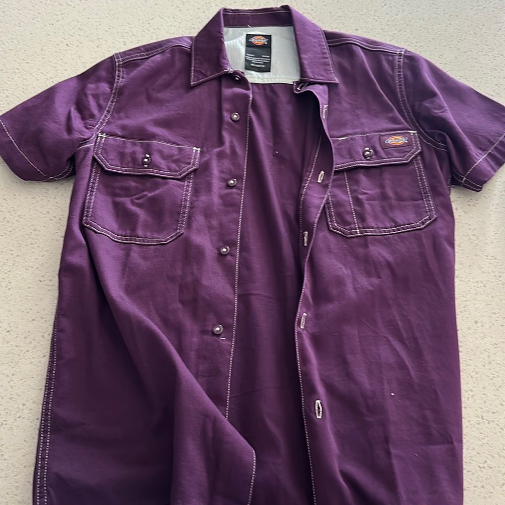 Dickies XS plum sustainable work shirt